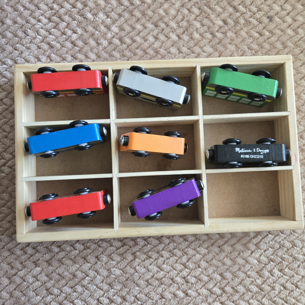 Melissa & Doug Wooden Train Cars - Multicolor - Picture 6 of 8